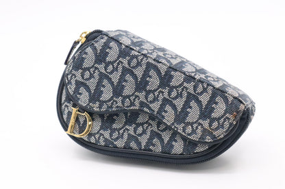 Dior Saddle Pouch in Blue Oblique Canvas Rovelle Bags