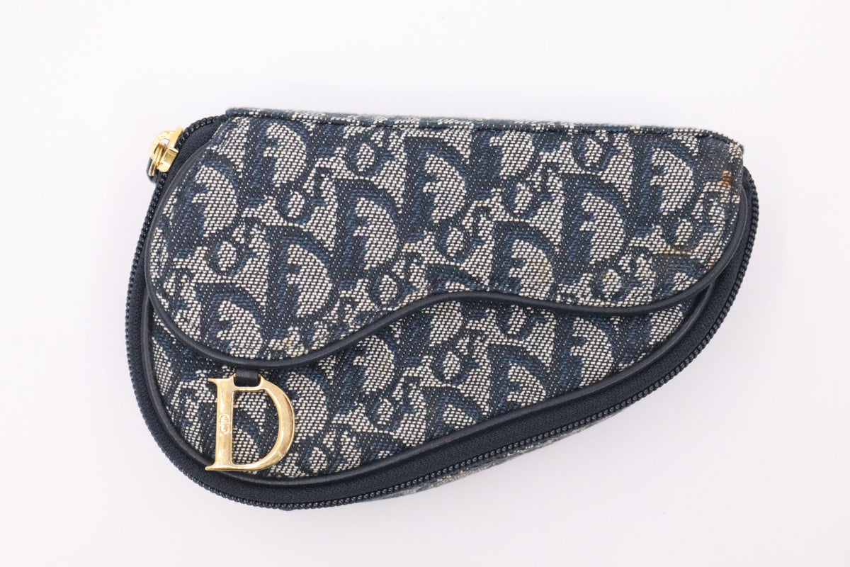 Dior Saddle Pouch in Blue Oblique Canvas Rovelle Bags