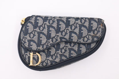 Dior Saddle Pouch in Blue Oblique Canvas Rovelle Bags