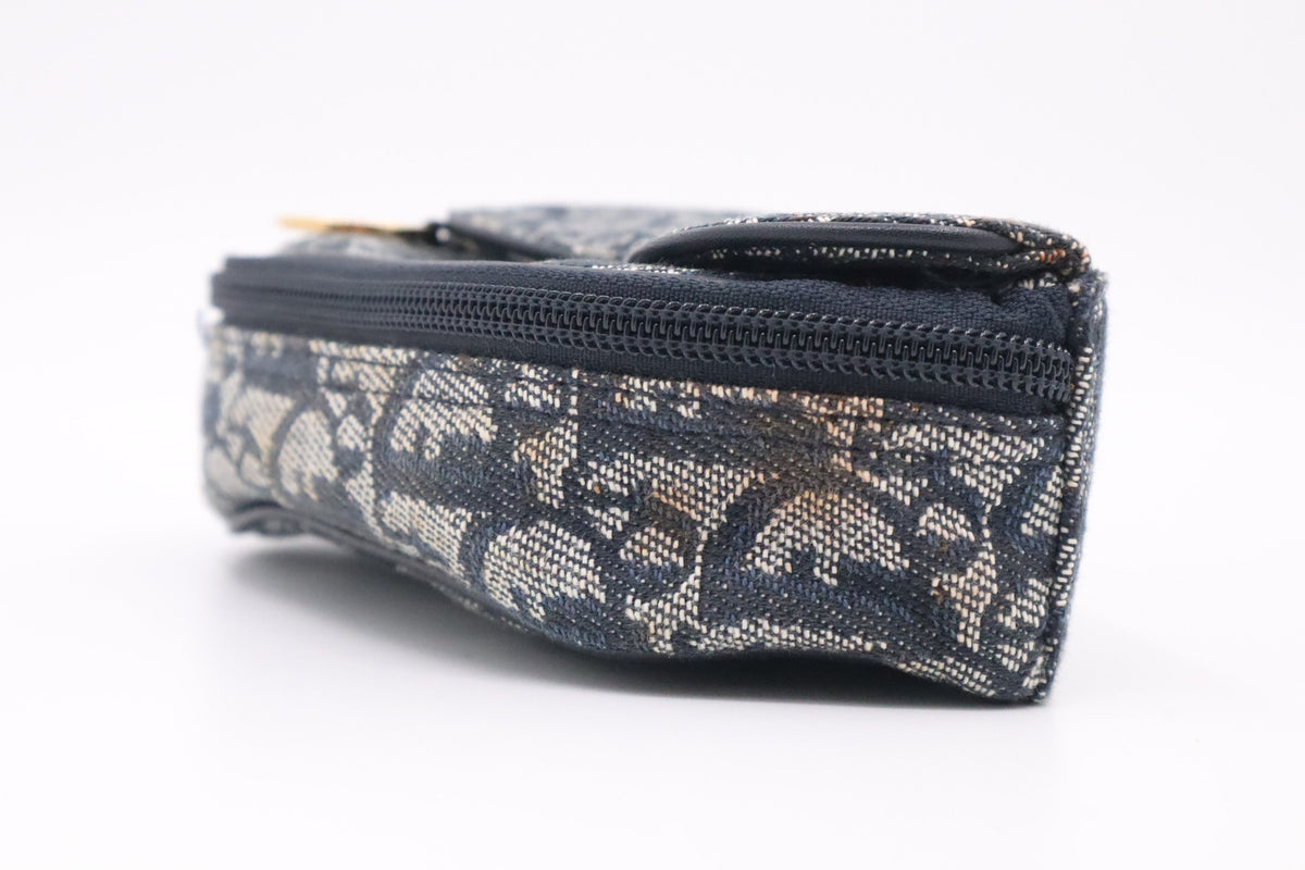 Dior Saddle Pouch in Blue Oblique Canvas Rovelle Bags