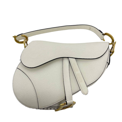 Dior Saddle White Medium Grained Leather Handbag Rovelle Bags