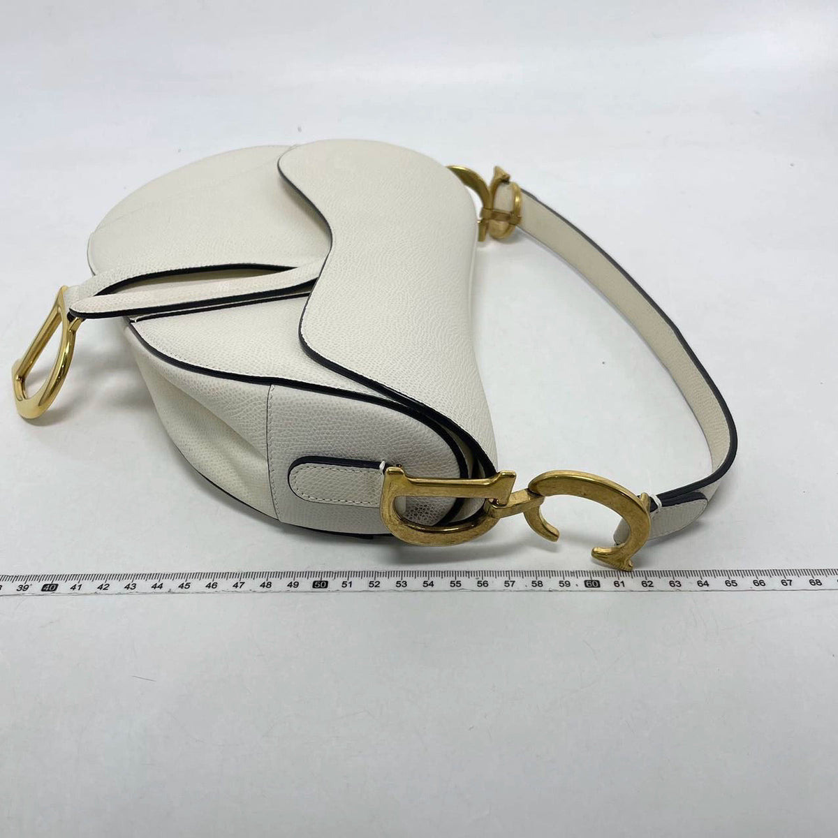 Dior Saddle White Medium Grained Leather Handbag Rovelle Bags