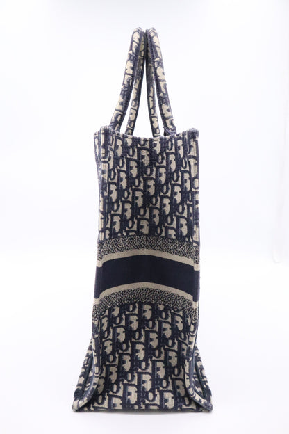 Dior Large Book Tote in Navy Oblique Embroidery Canvas Rovelle Bags