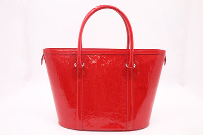 Dior Tote in Red Oblique Patent Leather Rovelle Bags