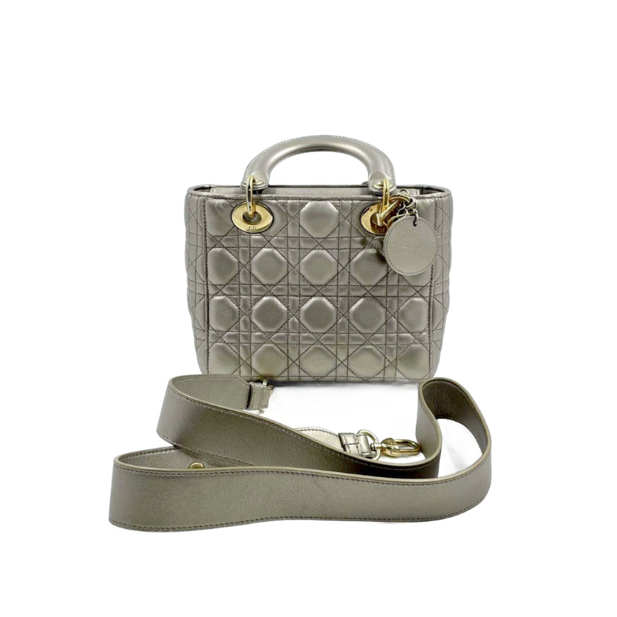 Lady Dior Small ABCdior Light Copper Gold Cannage Lambskin Handbag with ABC Strap Rovelle Bags