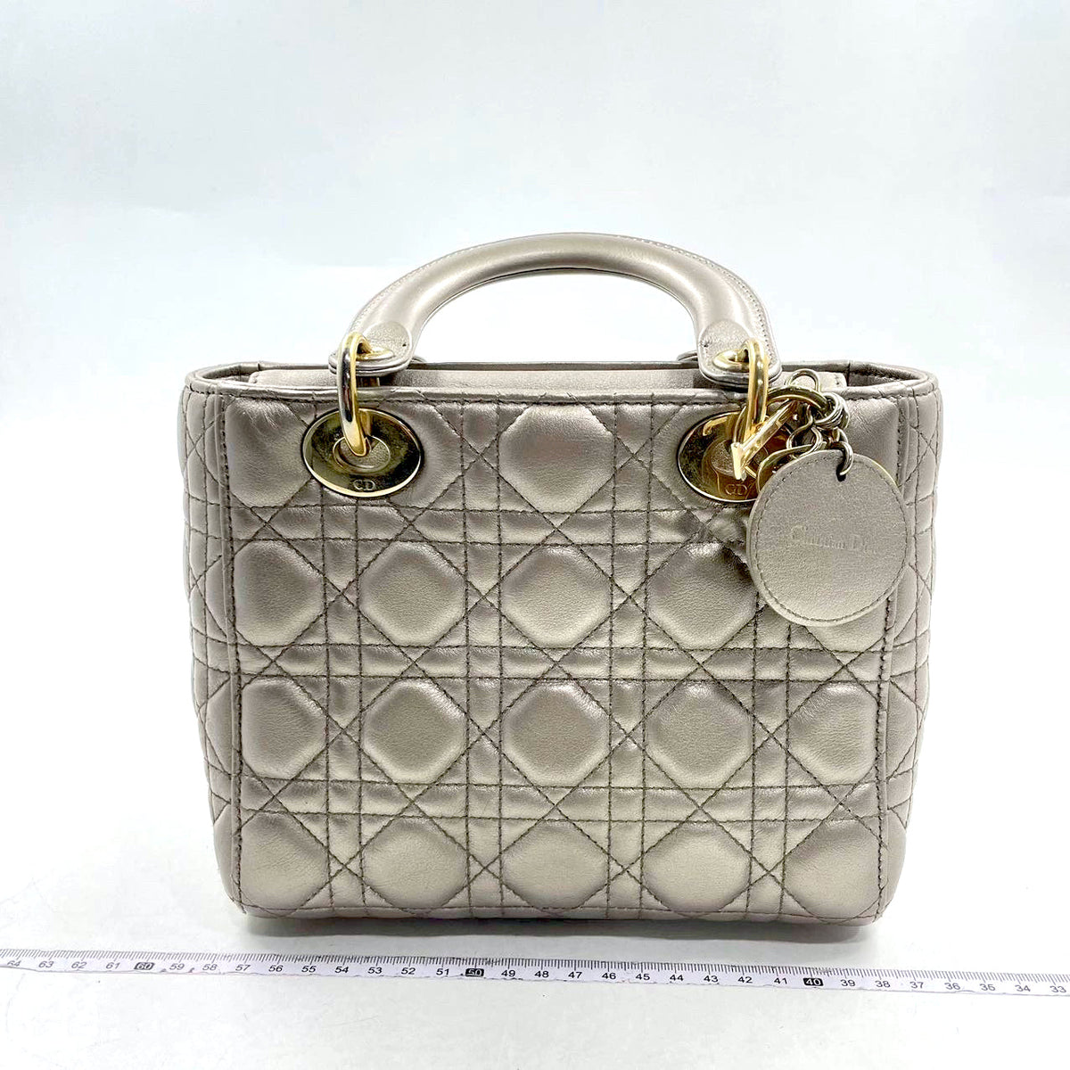 Lady Dior Small ABCdior Light Copper Gold Cannage Lambskin Handbag with ABC Strap Rovelle Bags