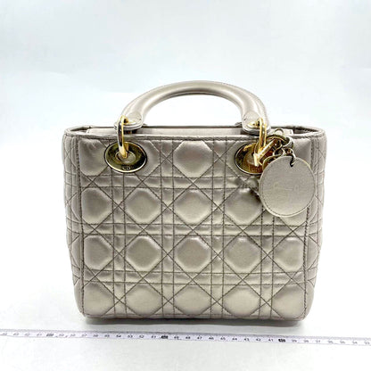 Lady Dior Small ABCdior Light Copper Gold Cannage Lambskin Handbag with ABC Strap Rovelle Bags