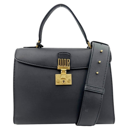 Christian Dior Dior Addict Leather Top Handle Crossbody Bag Black Rovelle Bags
