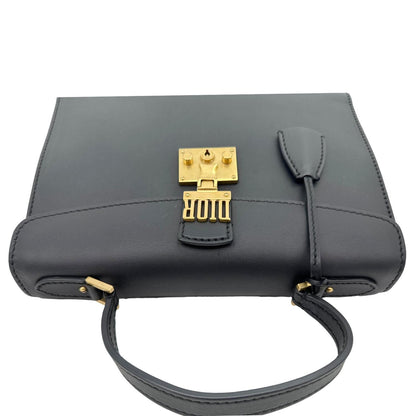 Christian Dior Dior Addict Leather Top Handle Crossbody Bag Black Rovelle Bags
