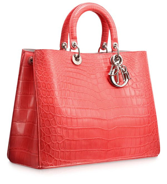 CHRISTIAN DIOR DIORISSIMO CROCODILE LARGE PINK TOTE-HS Rovelle Bags