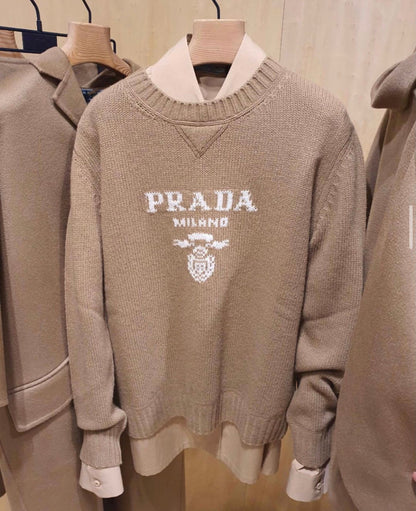 Prada Intarsia-Knit Logo Jumper