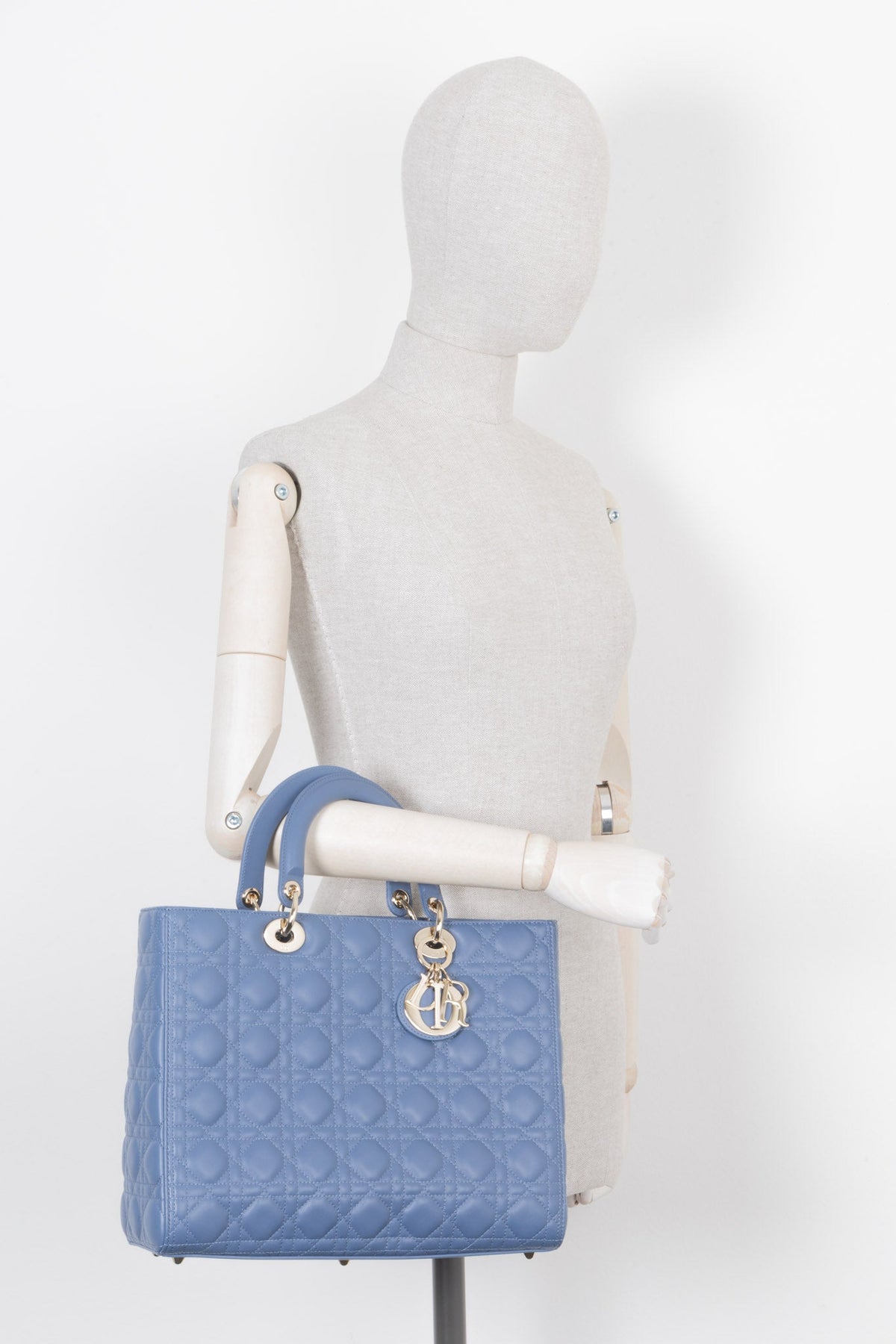 Christian Dior Large Lady Dior Bag Blue Rovelle Bags