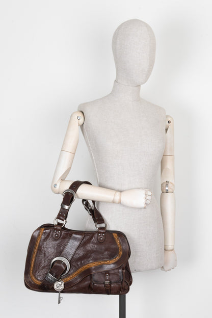 Christian Dior Large Gaucho Bag Leather Brown Rovelle Bags