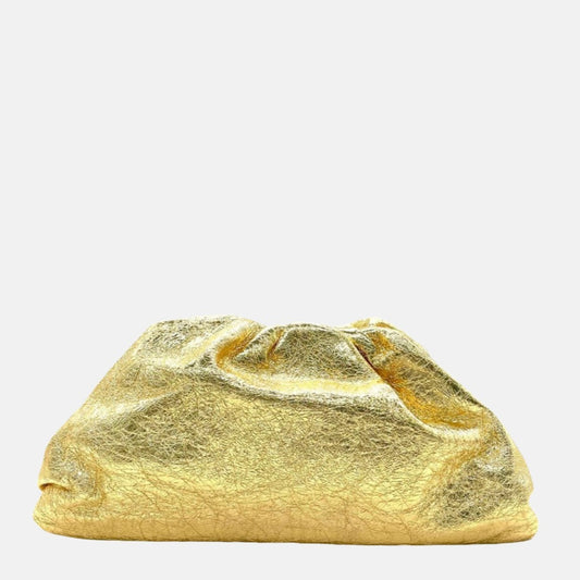 Bottega Veneta Pouch Large Gold Lambskin Leather