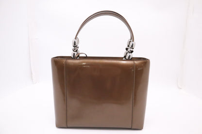 Dior Malice Shoulder Bag in Brown Patent Leather Rovelle Bags