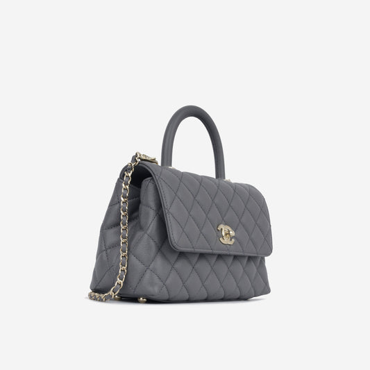 Chanel Small Coco Handle - Charcoal Rovelle Bags