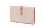 Celine Long Wallet in Tan Leather and Red Accents