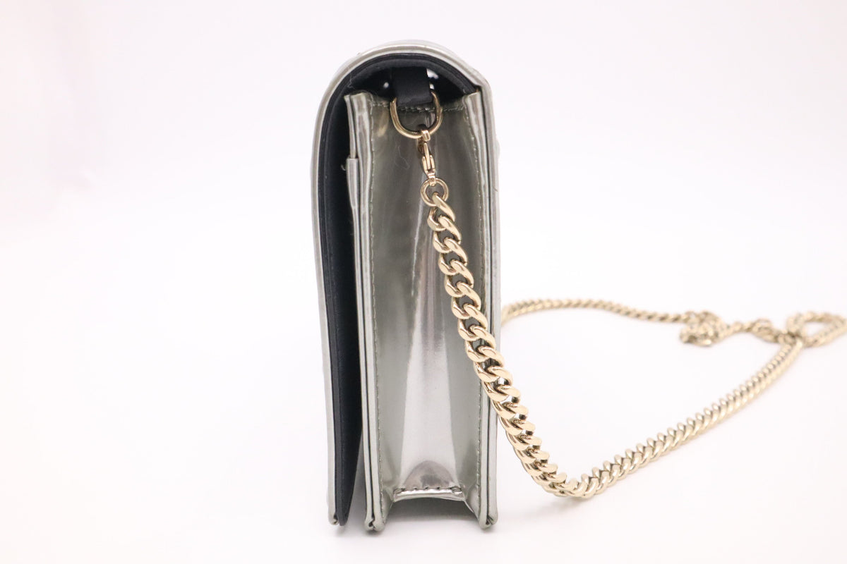 Dior Diorama Clutch on Chain in Silver Leather Rovelle Bags