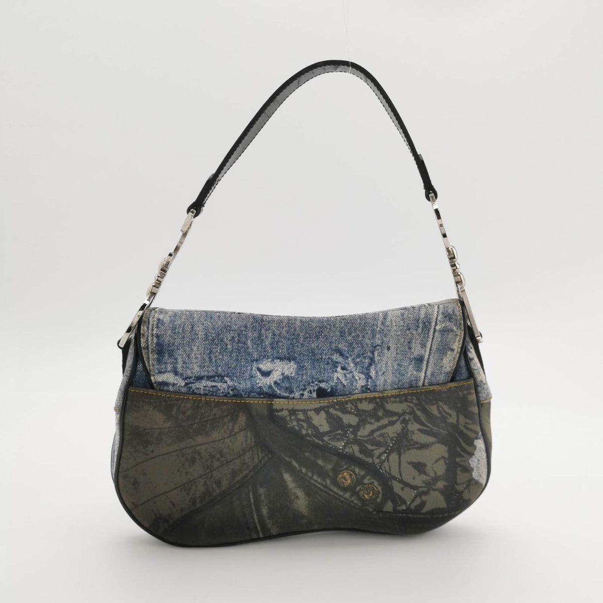 Dior Speedway Denim Print Double Saddle Handbag Rovelle Bags