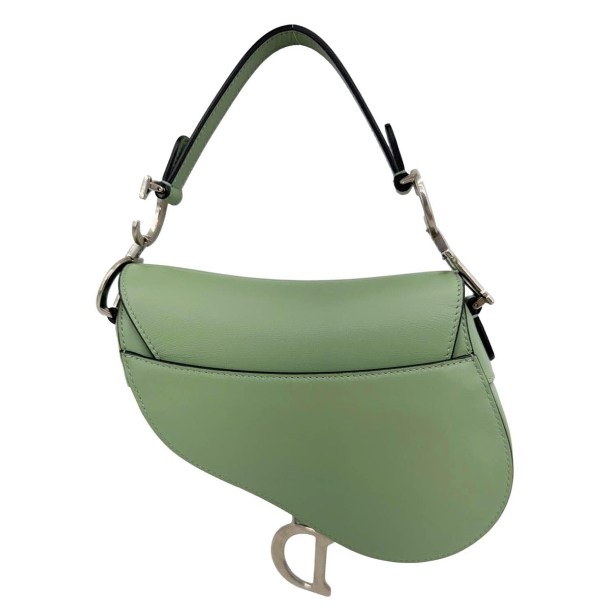 CHRISTIAN DIOR Saddle Leather Satchel Bag Green Rovelle Bags