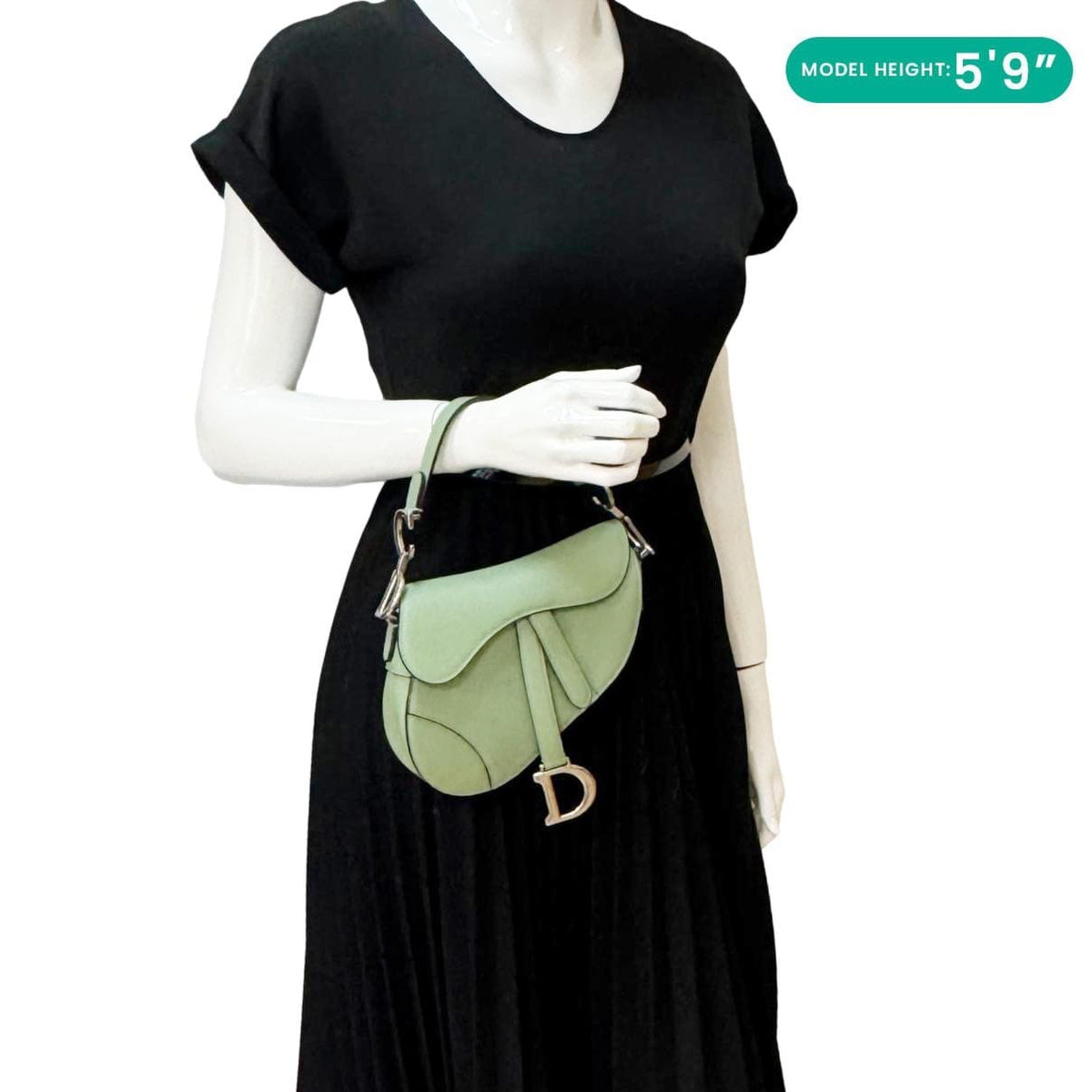 CHRISTIAN DIOR Saddle Leather Satchel Bag Green Rovelle Bags
