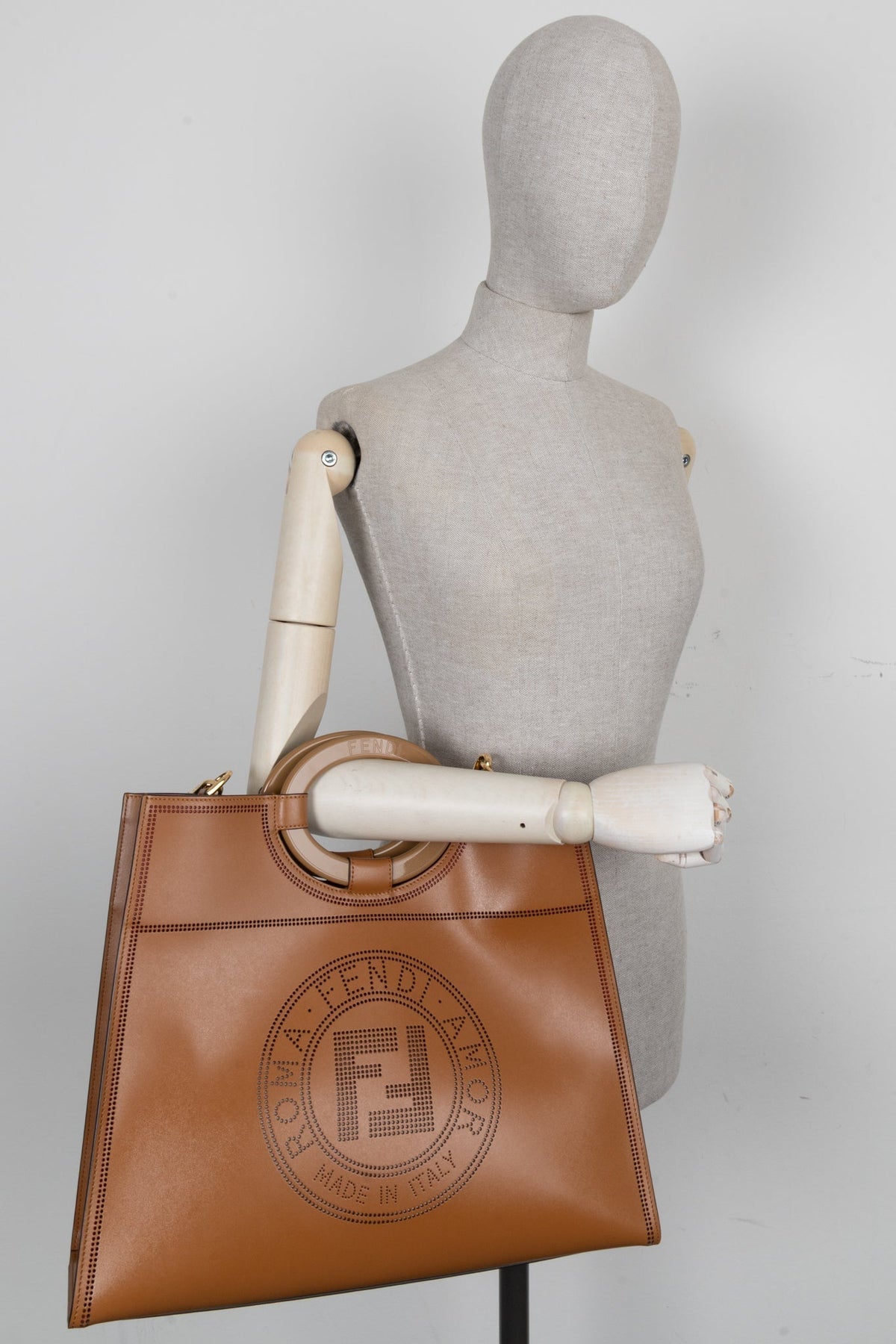 FENDI Large Runaway Tote Bag Brown Rovelle Bags