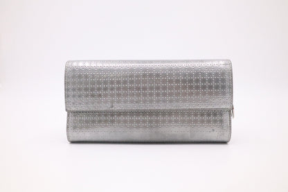 Dior Croisiere Wallet on Chain in Silver Micro-Cannage Leather Rovelle Bags