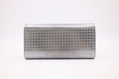 Dior Croisiere Wallet on Chain in Silver Micro-Cannage Leather Rovelle Bags