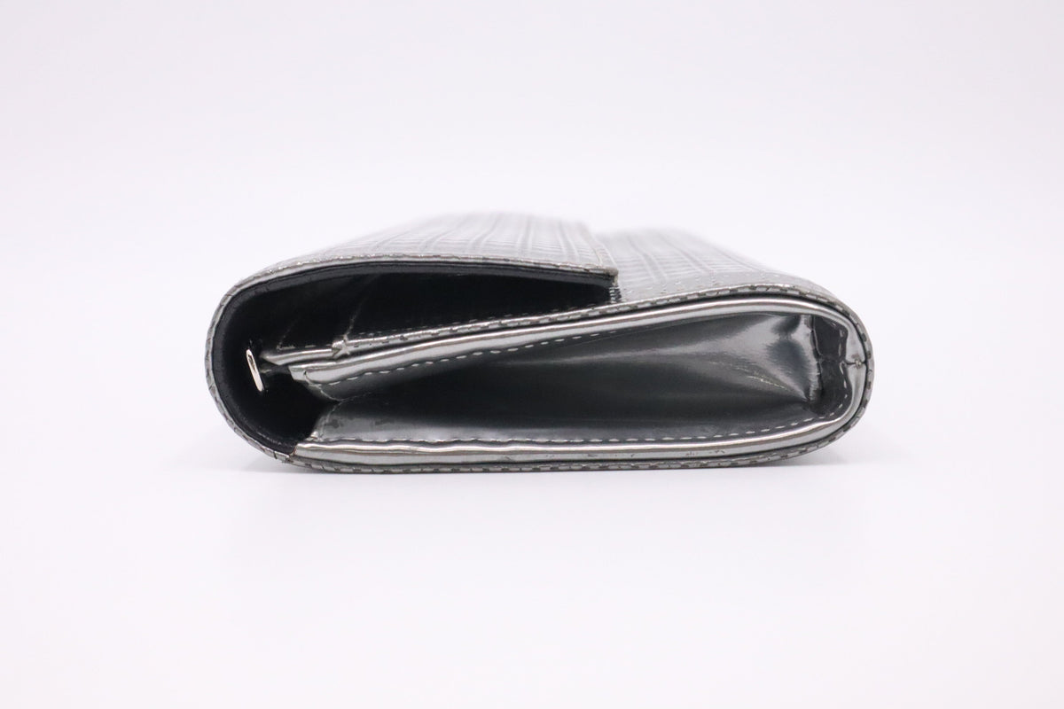 Dior Croisiere Wallet on Chain in Silver Micro-Cannage Leather Rovelle Bags