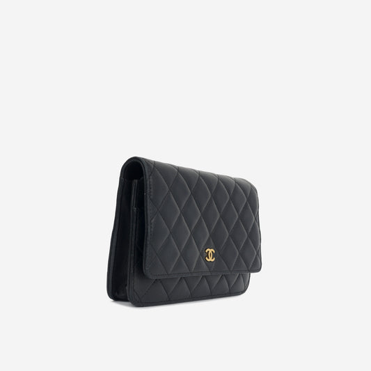 Chanel Wallet On Chain Lambskin Black Crossbody Style 2 Rovelle Bags