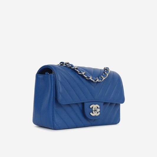 Chanel Mini Rectangular - Blue Chevron Rovelle Bags