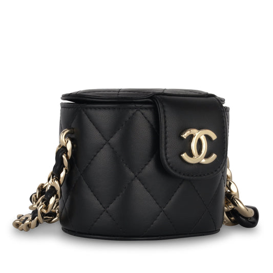 Chanel Vanity Lambskin Black Clutch Style 7 Rovelle Bags