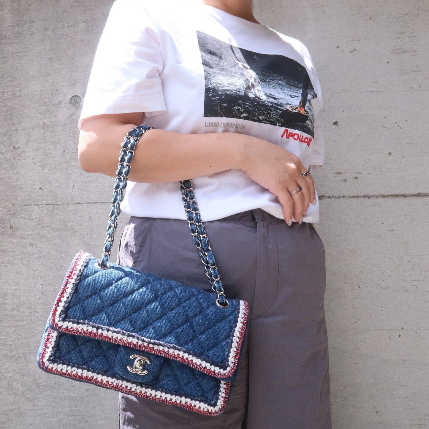 CHANEL Matelasse Leather Chain Shoulder Bag Blue A57698 Rovelle Bags