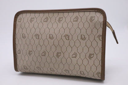 Dior Pouch in Beige Honeycomb Coated Canvas Rovelle Bags