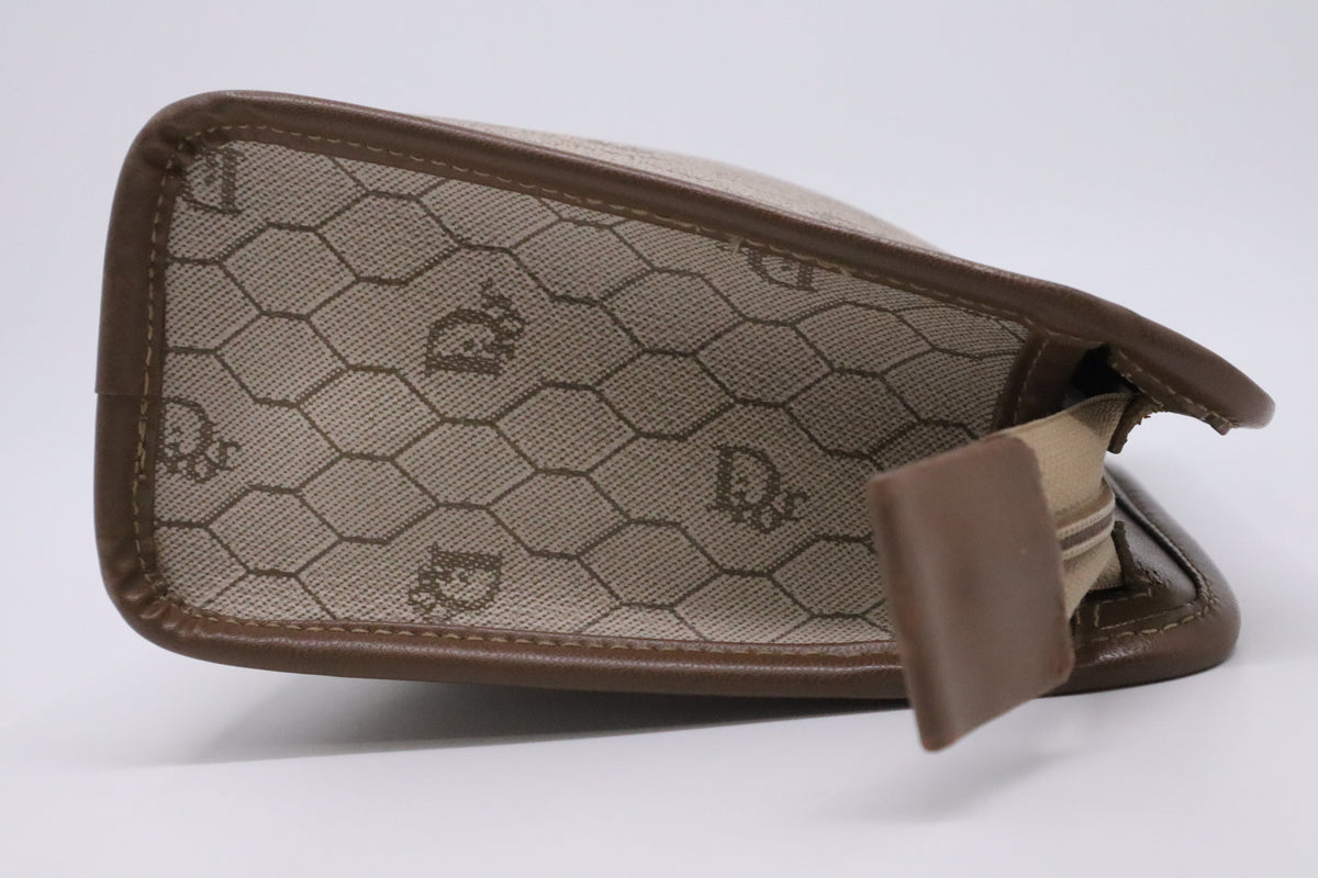 Dior Pouch in Beige Honeycomb Coated Canvas Rovelle Bags