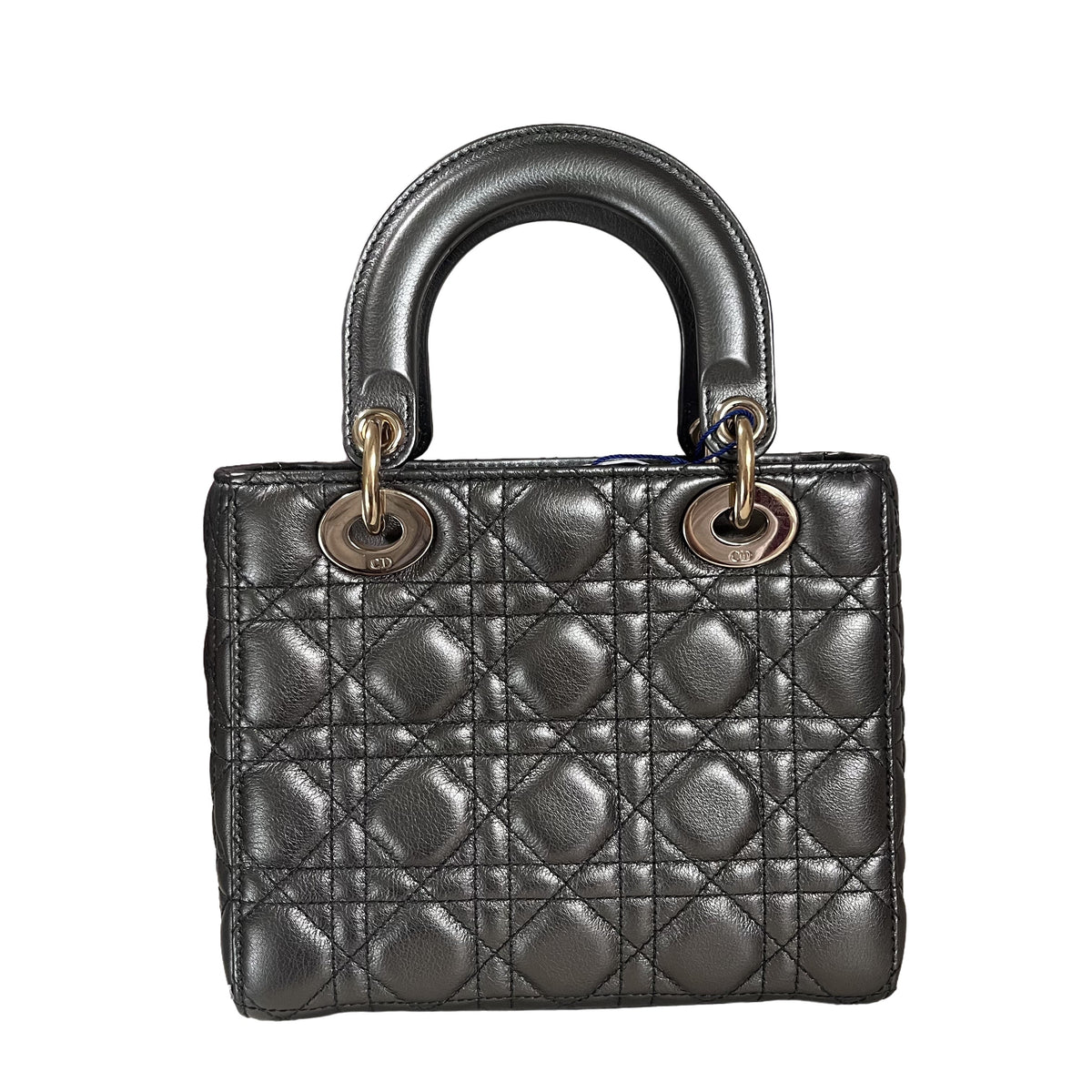 Lady Dior Small ABCdior Gunmetal Grey Cannage Lambskin Handbag with ABC Strap Rovelle Bags