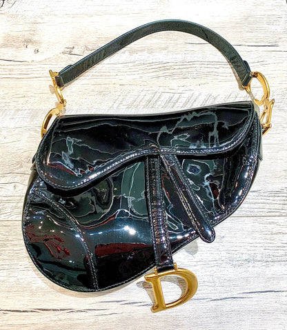 CHRISTIAN DIOR PATENT LEATHER SADDLE BAG Rovelle Bags