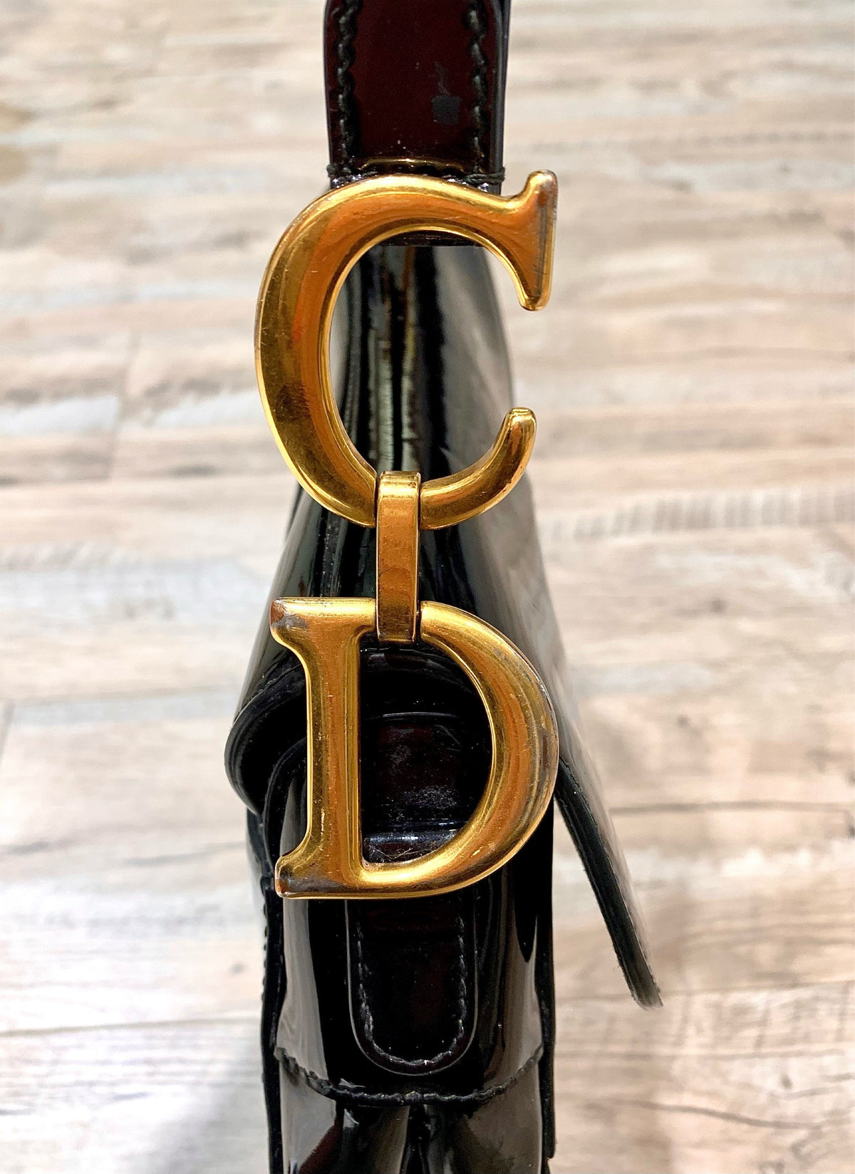 CHRISTIAN DIOR PATENT LEATHER SADDLE BAG Rovelle Bags