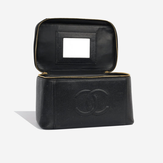Chanel Vanity Caviar Black Clutch Style 9 Rovelle Bags