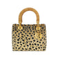 Lady Dior Medium Leopard Print Quilted Cloth Handbag Rovelle Bags
