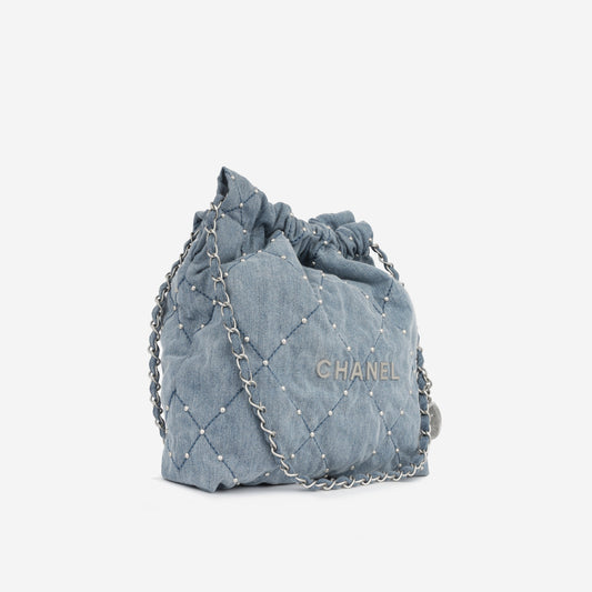 Chanel Quilted Silver Tote Bag Rovelle Bags
