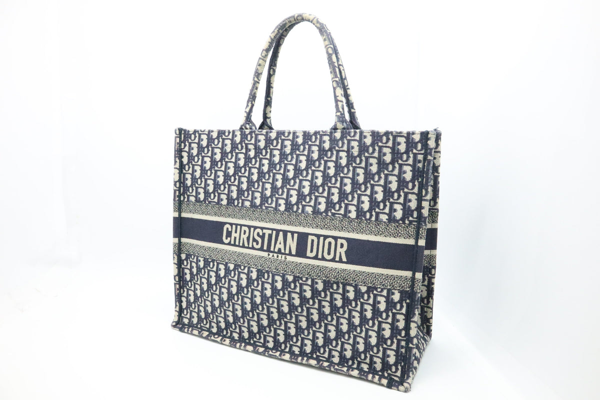 Dior Large Book Tote in Blue Oblique Canvas Rovelle Bags