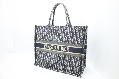Dior Large Book Tote in Blue Oblique Canvas Rovelle Bags