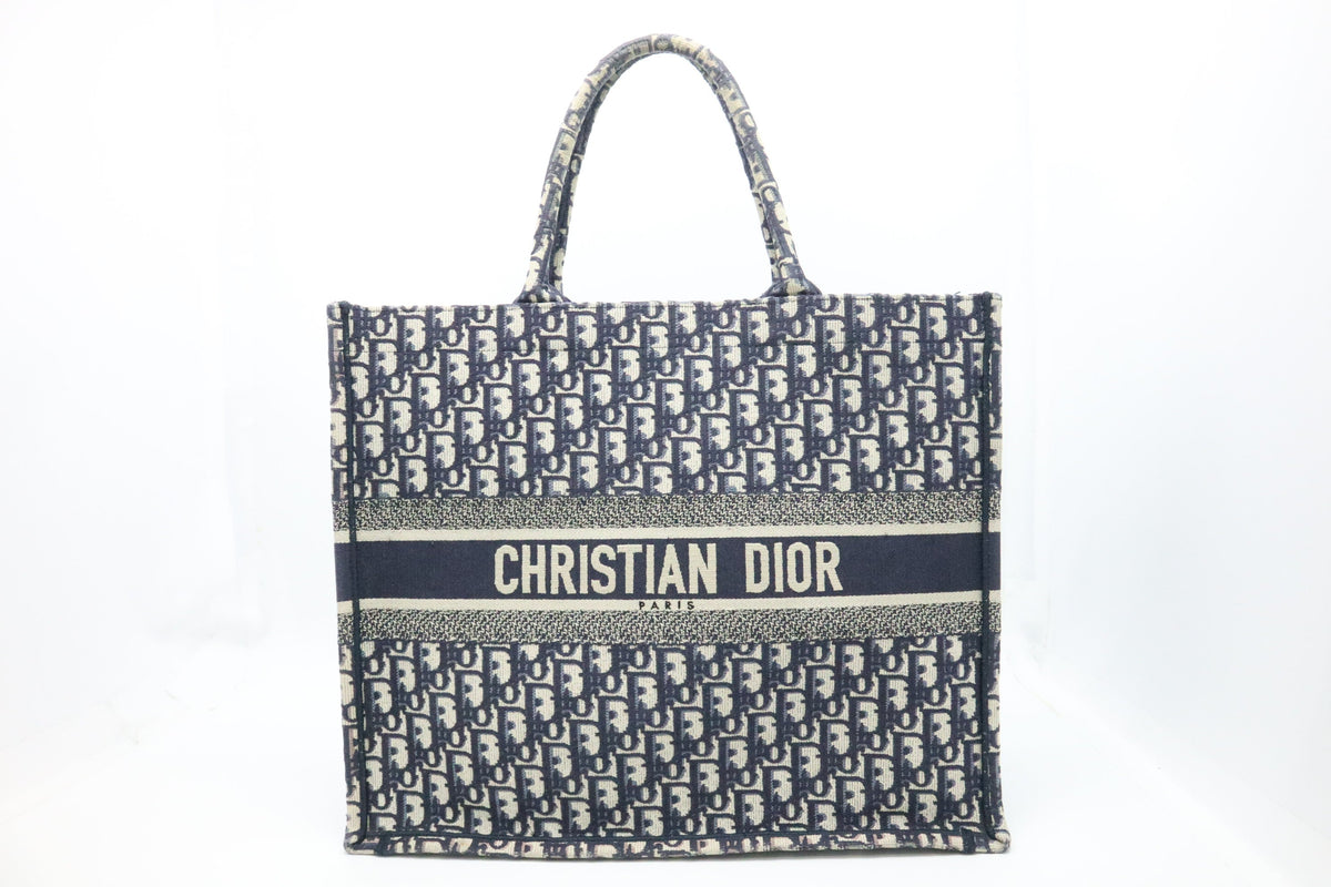 Dior Large Book Tote in Blue Oblique Canvas Rovelle Bags