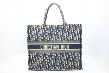 Dior Large Book Tote in Blue Oblique Canvas Rovelle Bags