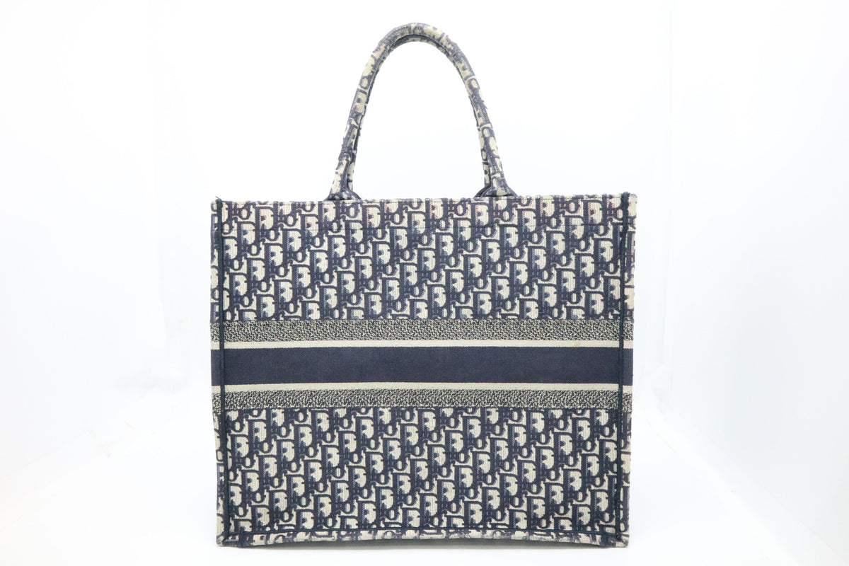 Dior Large Book Tote in Blue Oblique Canvas Rovelle Bags