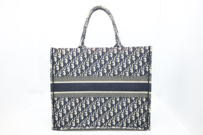 Dior Large Book Tote in Blue Oblique Canvas Rovelle Bags