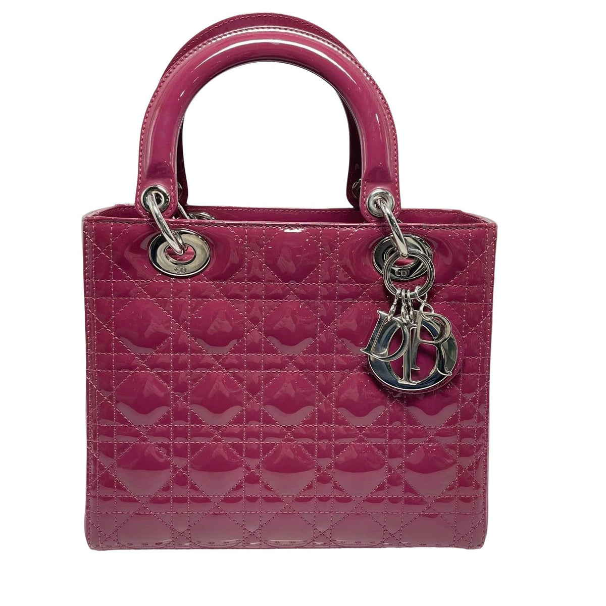 Lady Dior Medium Purple Patent Leather Handbag Rovelle Bags