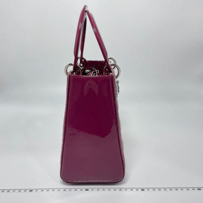 Lady Dior Medium Purple Patent Leather Handbag Rovelle Bags