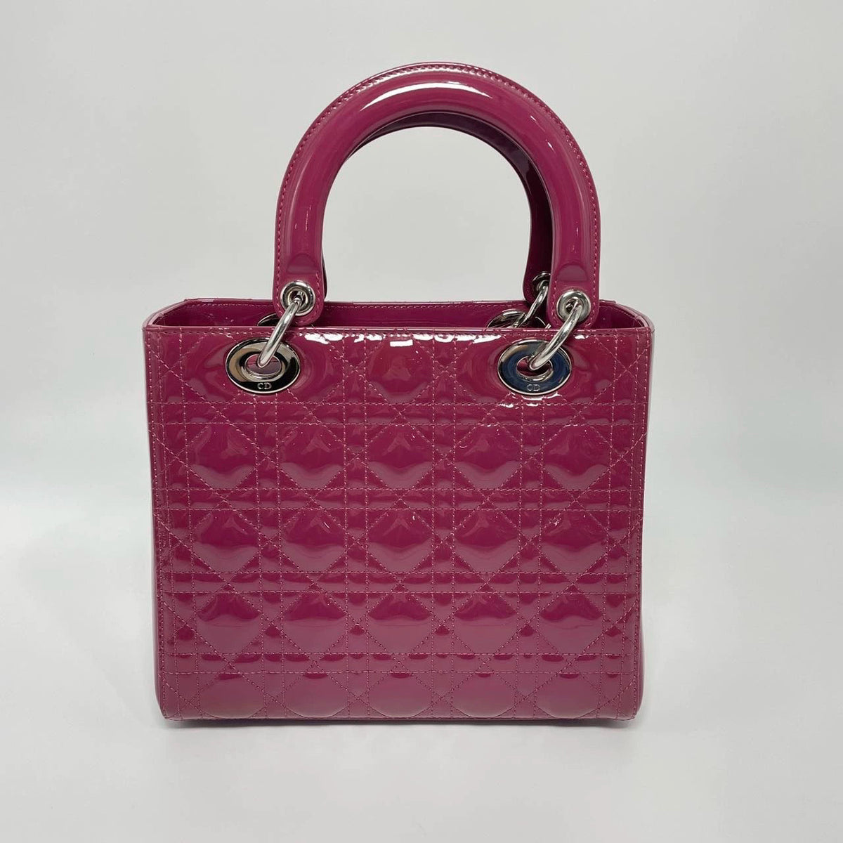 Lady Dior Medium Purple Patent Leather Handbag Rovelle Bags